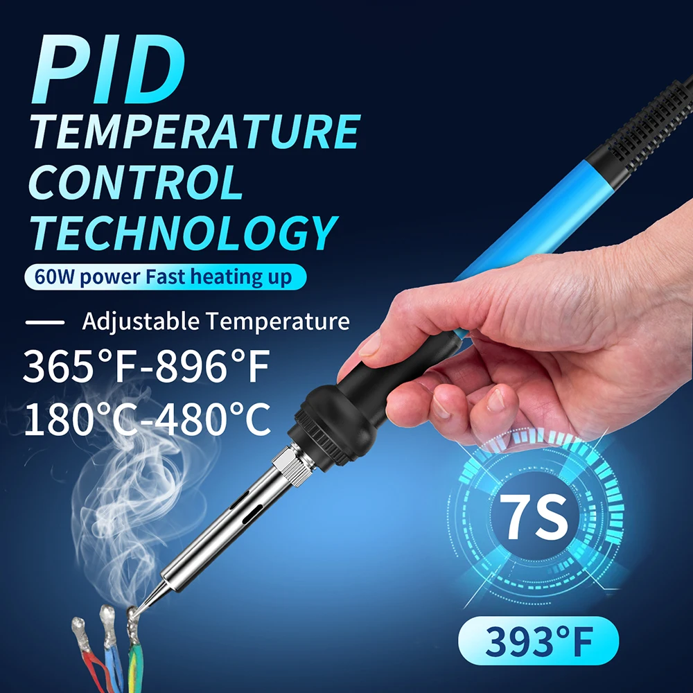 60W Digital Soldering Station PID Fast Heating Temperature Control 180-480℃ Adjustable ℃ ℉ Unit Electric Solder Welding Station 2