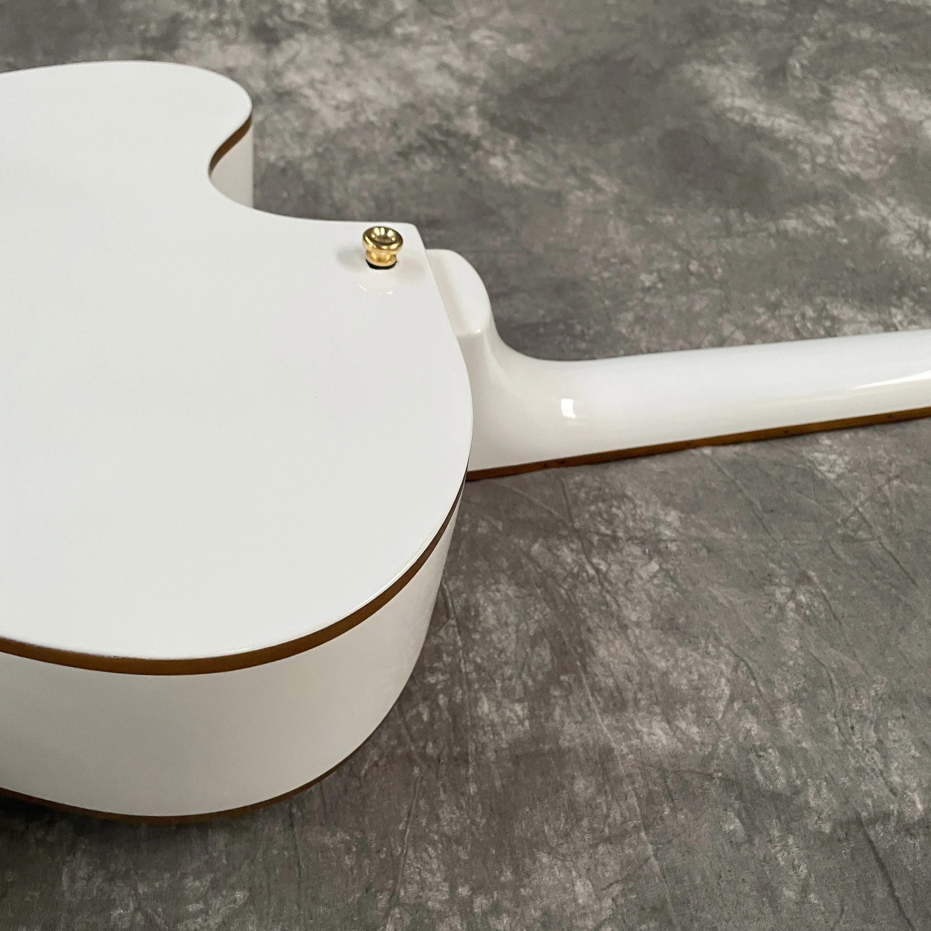 white Hollow Electric Guitar with big tremolo bar Fast In Stock