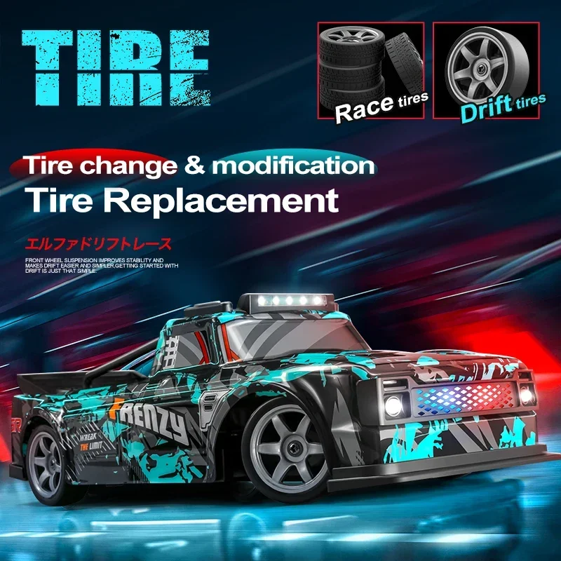 2.4G 1/16 Rc Drift Car 4Wd High Speed Racing Remote Control Vehicles with Lights Controller Racing Game Toys for Boys Kids Gifts 6