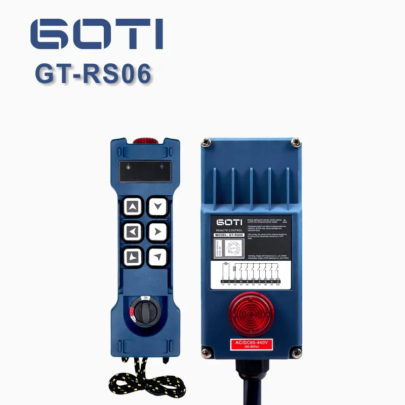 

GT-RS06 GOTI односкоростной 6-канальный промышленный пульт дистанционного управления для подъема мостового крана IP65 водонепроницаемый беспроводной