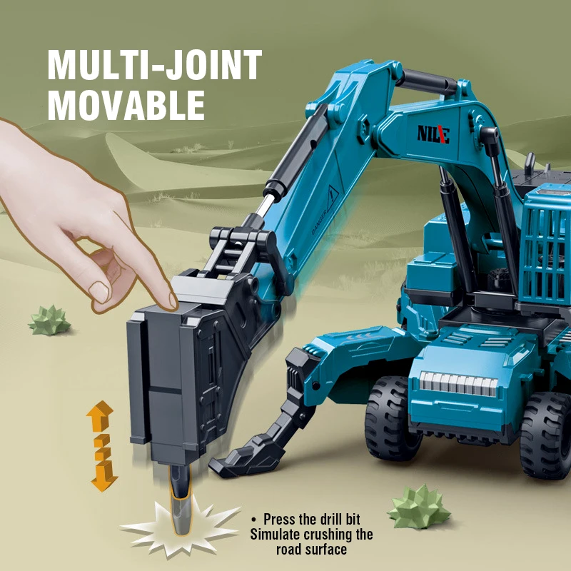 1/50 Truck Model Excavator Tractor Sliding Toy Diecast Engineering Deformation Vehicle Collection Display Toys For Boys Girls