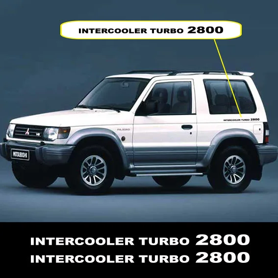

2pcs Intercooler Turbo 2800 Car Vinyl Sticker Decal Automobiles Styling For Mitsubishi Delica L300 PAJERO Shogun Accessories
