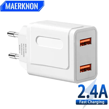 듀얼 USB 충전기 고속 충전 범용 휴대폰 벽 어댑터, 샤오미 14 프로, 화웨이, 삼성 S23 용