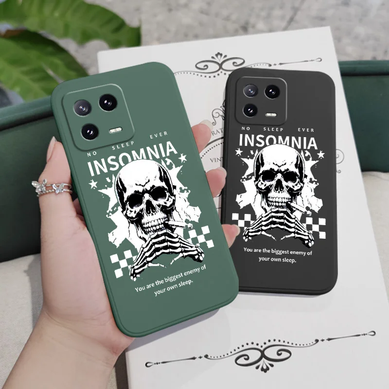 Black Rock Skull Design Liquid Silicone Phone Case