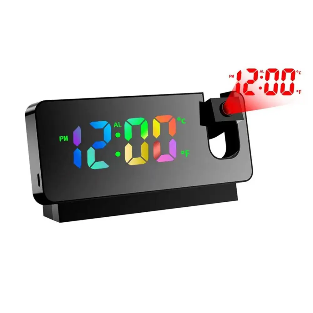 Reloj despertador del proyector, reloj despertador digital de moda, reloj  despertador digital led con estación de tiempo / pantalla lcd / temperatura  y fecha / carga USB / 12