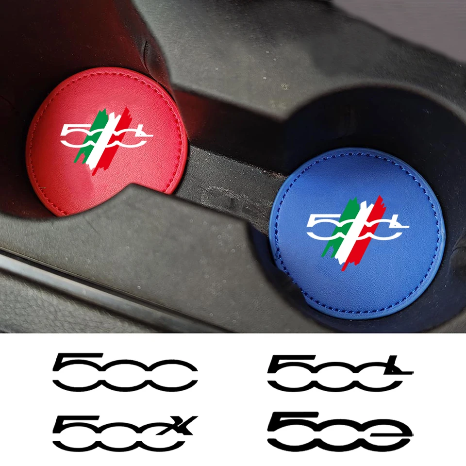 2 Sottobicchieri Auto In Silicone - 65 Mm, Compatibili Con Fiat 500, Antiscivolo