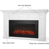75” Electric Fireplace with Mantel for Living Room or Bedroom, Replaceable Fireplace Insert Heater, Realistic Log 3