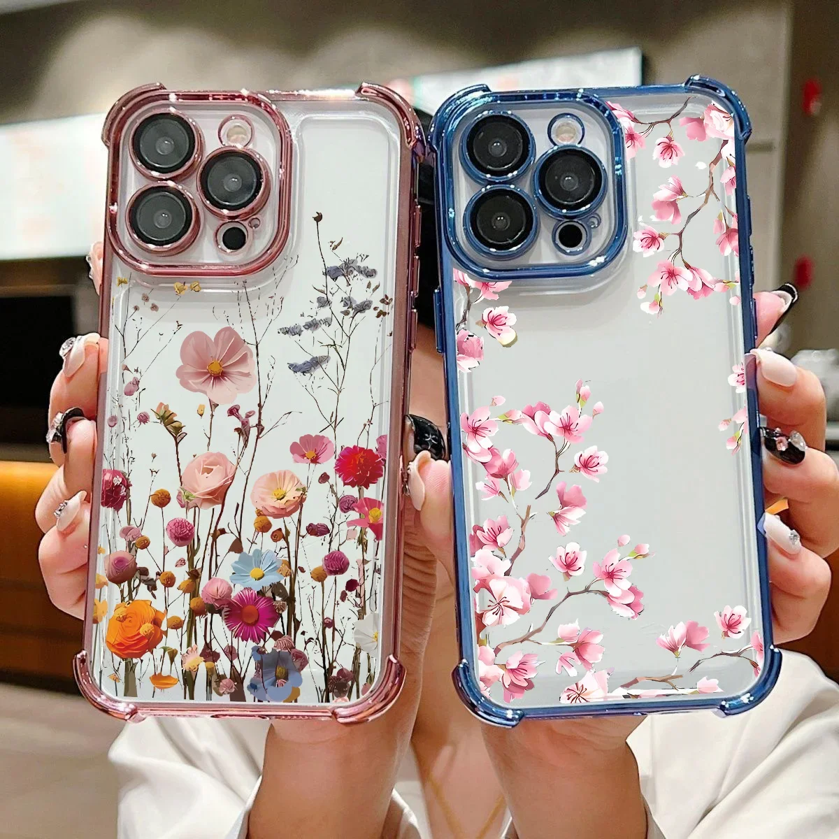 Luxury Night White Rose Cherry Blossom Phone Case - Artistic Painting Cover