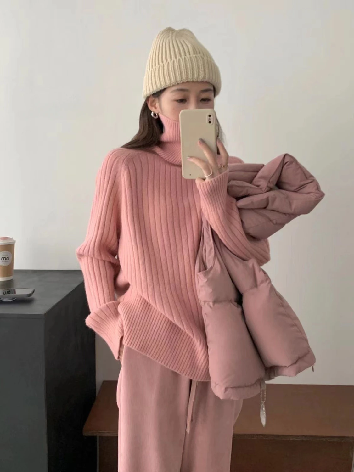

Women Round Collar Sweater Korean Style Knitted Fashion Sweater Autumn Winter Retro Trend Loose Casual Versatile Pullover Z31