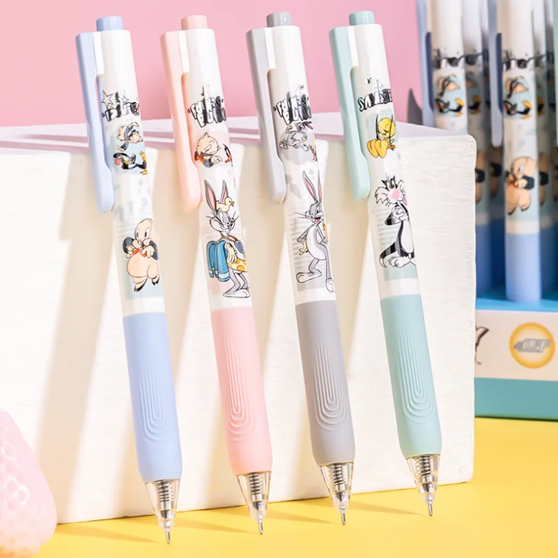 

4Pcs Deli SA155 Looney Tunes Bugs Bunny Quick Work Press Student's Neutral Pen 0.5mm Full Needle Black Ink Supplies School