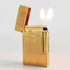 JT.Dunant Gas Lighters Brass Dual Flame Double Fire Smoking Accessory Tobacco Cigarette Tools Men Gift Collections 1
