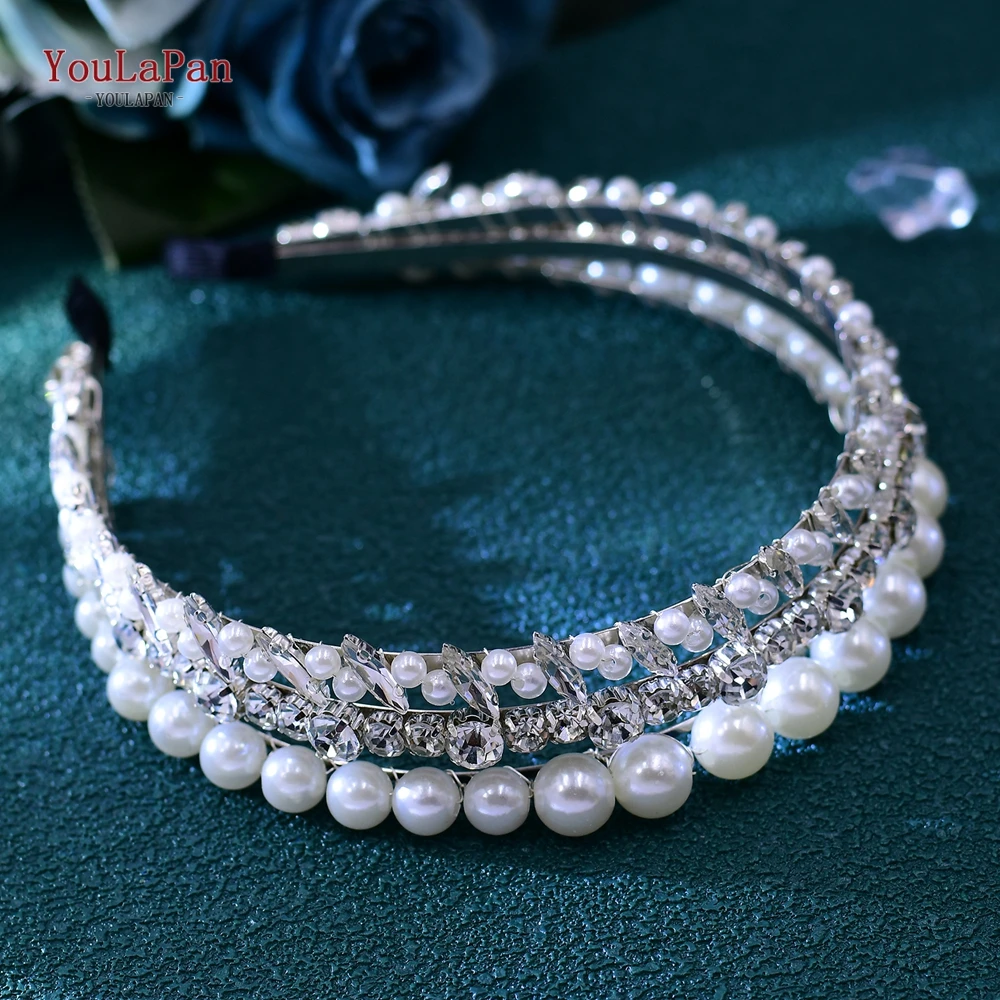 Handmade Pearls Hair Hoop Bridal Hair Accessories Rhinestone Bride Headdresses Tiara For Wedding Events HP660 bridal hair accessories hair accessories