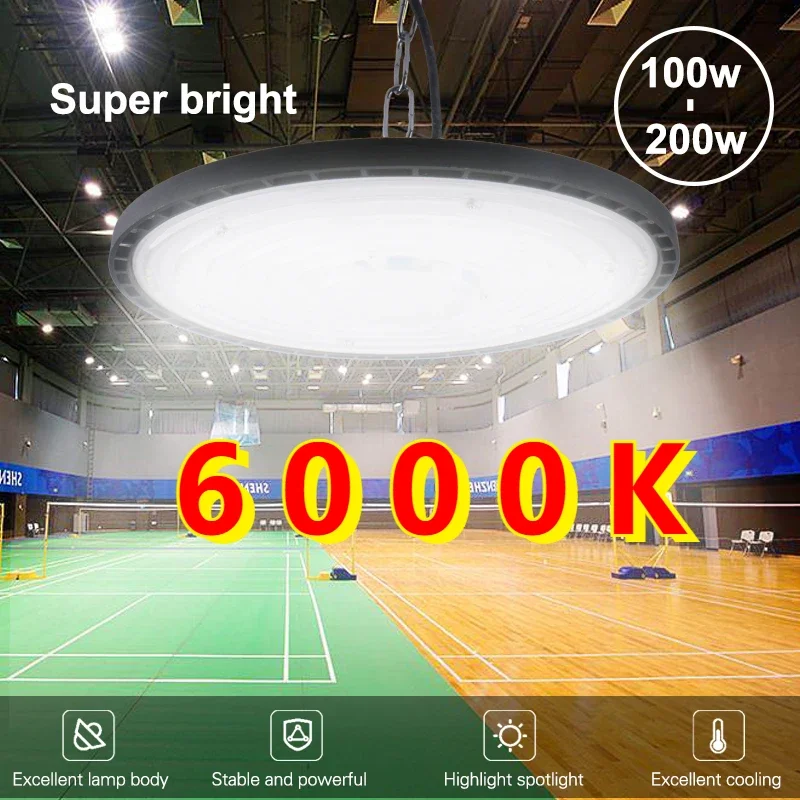 

Super Bright LED Industrial Lighting Garage lights 100W 150W 200W High Bay Light IP65 Waterproof For gym Warehouse Factory