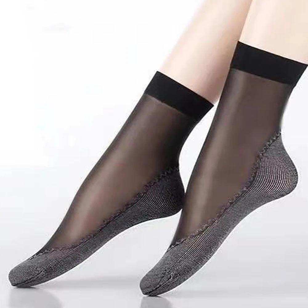 Womens Socks 5/10 Pairs Women Soft Non-slip Summer Ultrathin Breathable Casual Lightweight Transparent Boat Socks