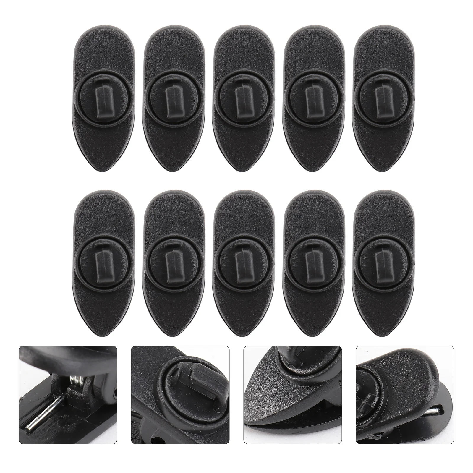 

10Pcs 360 Degree Rotate Earphone Mount Cable Clothing Clip for Most Headset Headphones (Black)