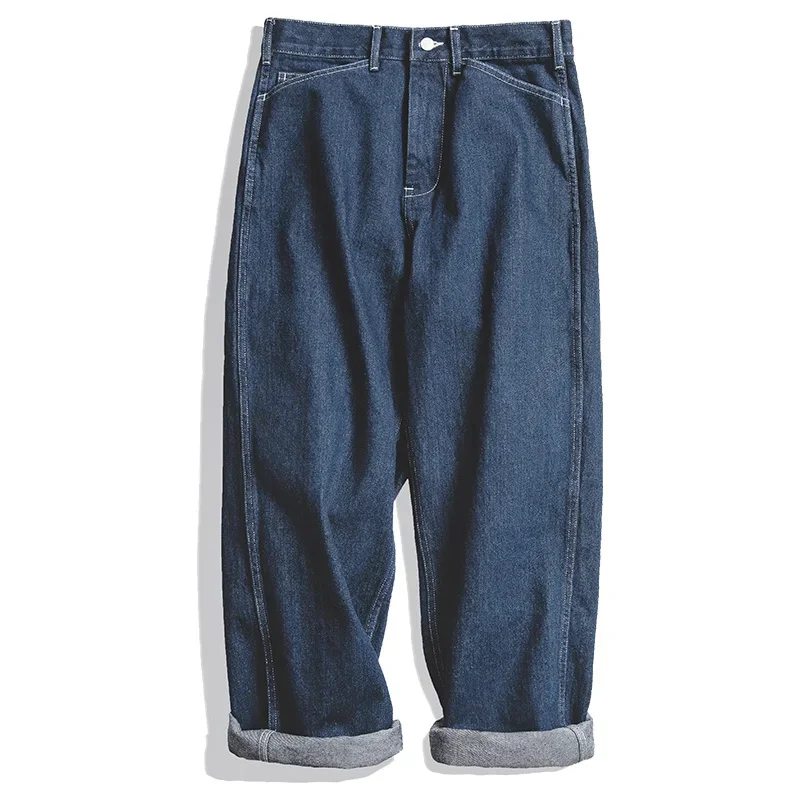 【oan】Damage Wide Black Blue Pants ACNE Jones Deep Jeans Men's W29 Slim Fit Half Belt Whiskers