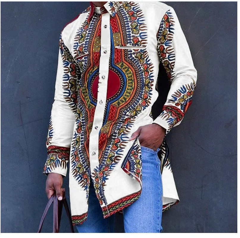 

Футболка в этническом стиле с цифровым принтом, Европейская мода, повседневная свободная облегающая тонкая футболка