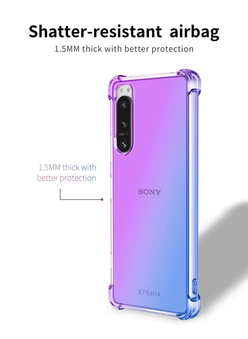 Shockproof Gradient Airbag TPU Protective Clear Case Cover