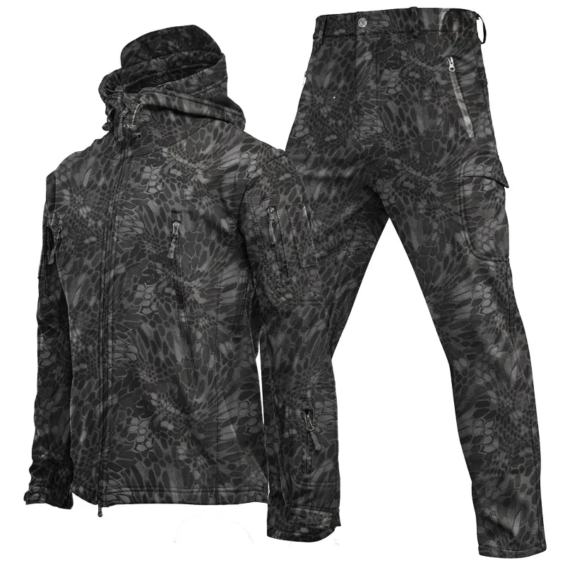 

GL Soft Shell Autumn and Winter Plush Thickened Mountaineering Tactics Training Breathable Windproof Charge Clothing and Pants