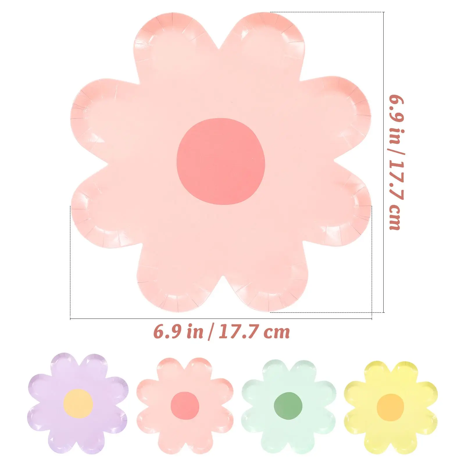 40 Pcs Flower Plate Party Paper Tableware Cake Pan Plates Holiday Dinner Festive Decorate