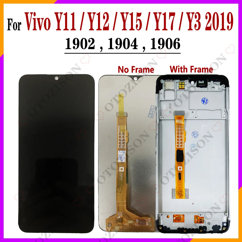 ДЛЯ Vivo Y11 LCD Y17 Y15 Y12 Y3 2019 ЖК-дисплей с сенсорным экраном дигитайзер в сборе 1902 1904 ЖК-дисплей 1906 ЖК-дисплей Замена