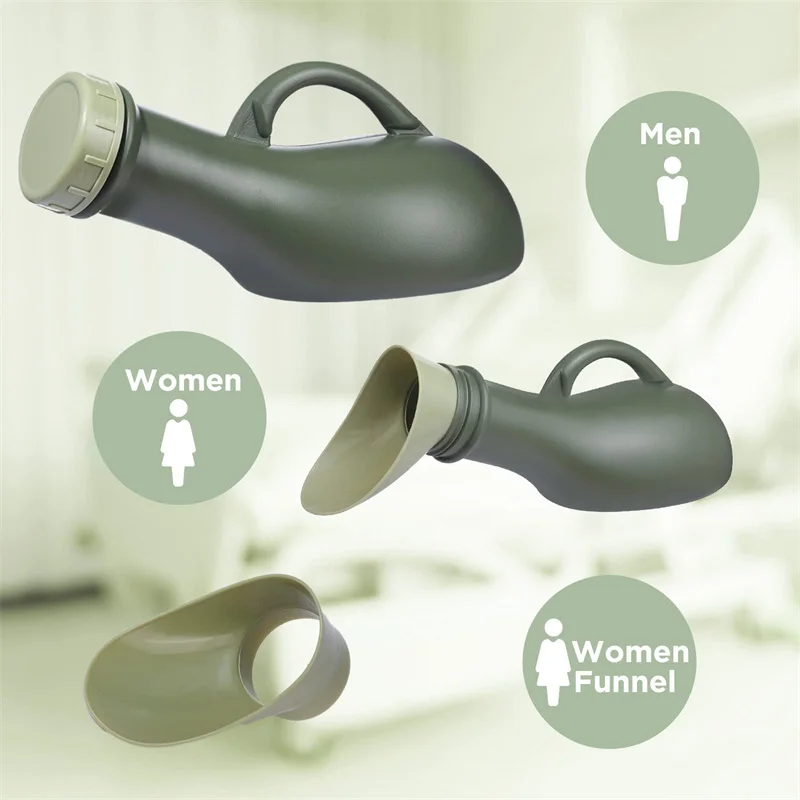 Portable Urinal 1000ml Spill Proof Urinal With Lid Anti-Tip Handheld Potty Pee Bottles For Traffic Jams Hiking Camping Patient