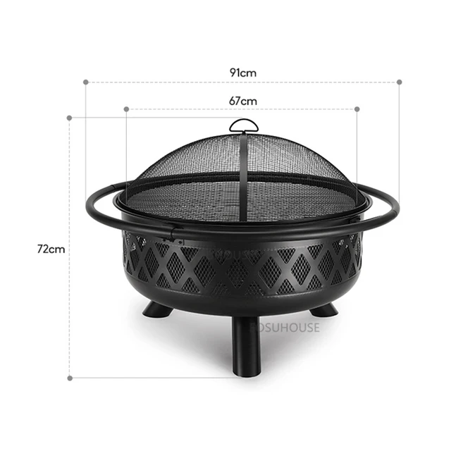 Északi Vas Tűz Gödör Kültéri Fűtéshez Faszén Brazier Multifunkció Kreatív Kemping Retriumok - Image 6