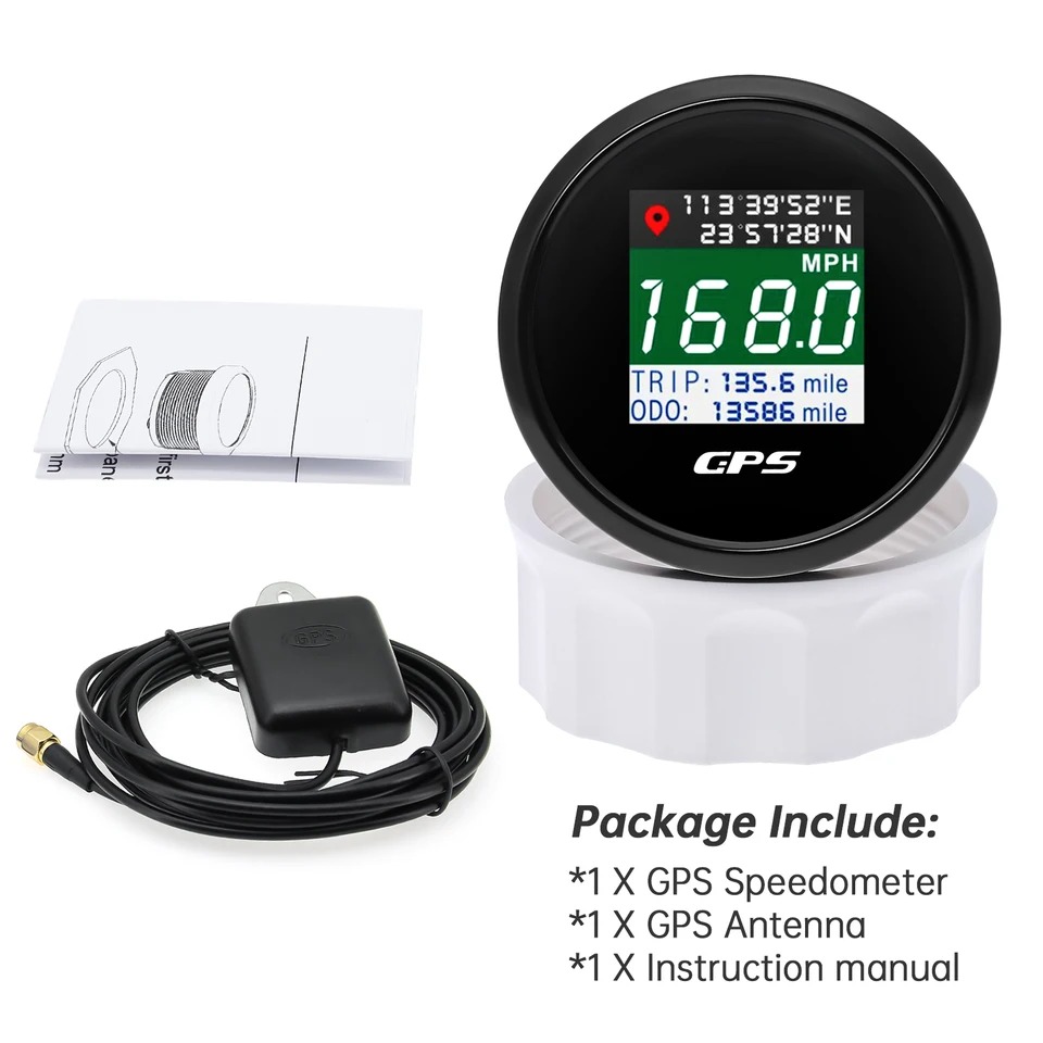 GPS Digitale Snelheidsmeter met Antenne voor Marineboot, Waterdichte