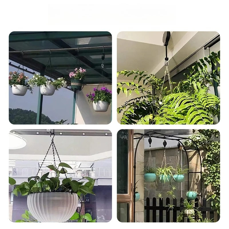 Retractable Plant Hanger with Easy Reach for Bird Cages, Feeders, and Planters