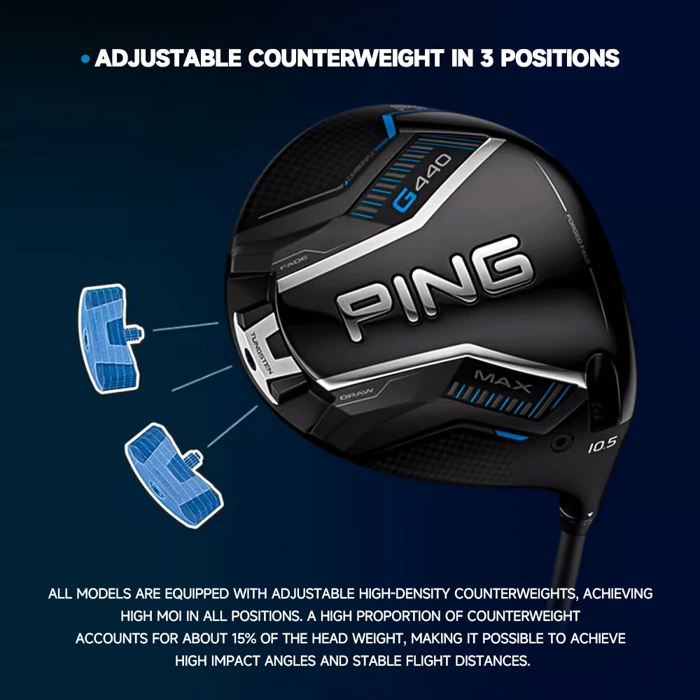 PING Golf Club G440 MAX Driver 2025 New Men's  No.1 Wood High Fault Tolerance Long Distance 9/10.5 Degree Professional Golf Club 2