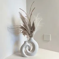 European Style White Plastic Vase Set Simple Creative Home Decor for Living Room Entryway TV Cabinet 5