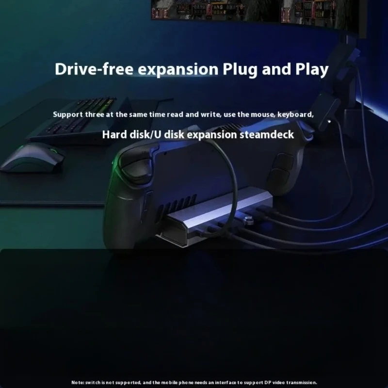 스팀덱 OLED/ROG 알리 휴대용 게임 콘솔용 스테이션 고속 USB C 허브 맞춤형 게임 액세서리 선물
