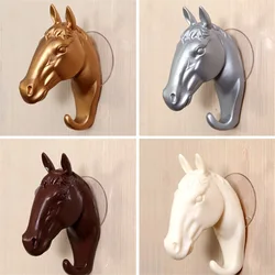 Gancho de ventosa creativo para pared, colgante decorativo con cabeza de Animal Retro, para abrigo y llave, accesorios de baño con cabeza de ciervo y caballo
