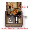 Audrey Hepburn Song Moon River music theme Wooden Music Box Hand Movie Fans Christmas Birthday Gift Craft 4