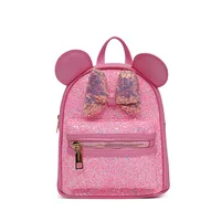 Anime Disney Children's Bags Girls Fashion Sequin Bow Ears Minnie Mickey Cute Backpack Schoolbag Boys Girls Christmatrs Gifts 3