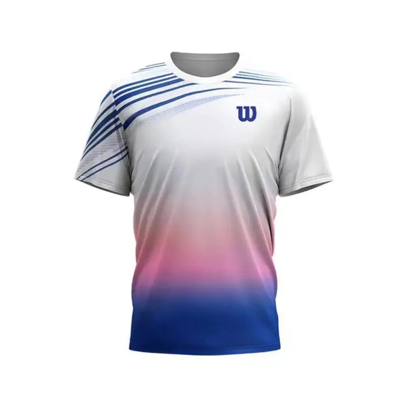 WILSON Summer Men's New Casual Quick-drying Outdoor Fitness Short-sleeved T-shirt