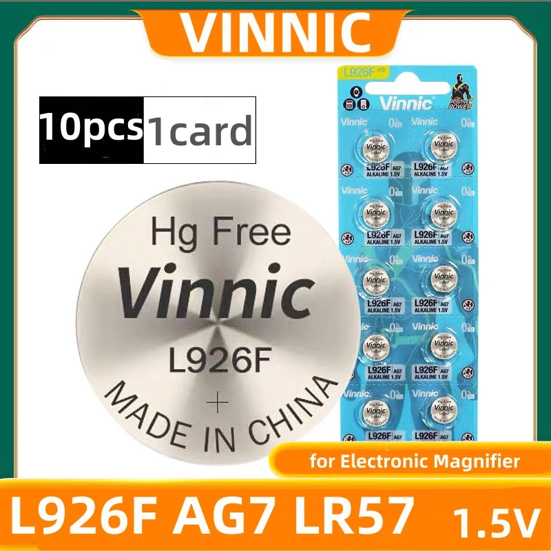 

Щелочная батарея Vinnic L926F AG7 LR57, 1,5 в, 42 мАч, 3 года гарантии
