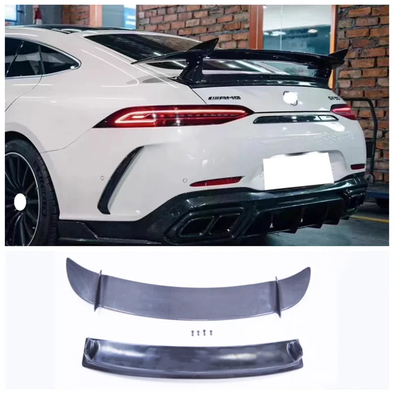 

Fits For Mercedes AMG GT50 GT53 GT63 2020 2021 2022 2023 High Quality Carbon Fiber Car Rear Trunk Lip Spoiler Splitter