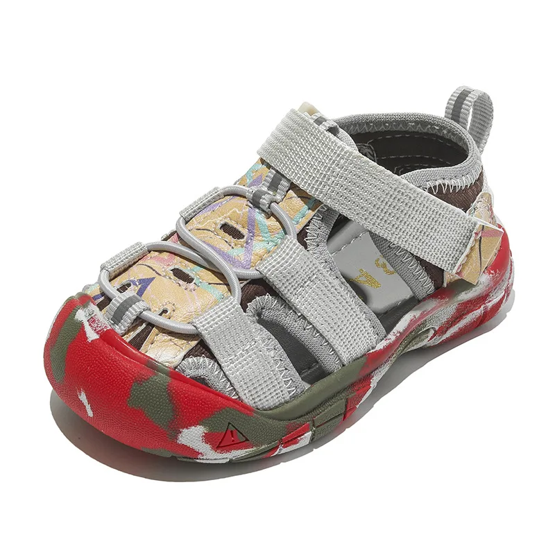 Summer Baby Sandals Boys Breathable Camouflage Sandals Girls Cool Hollow Shoes For Summer Kids Beach