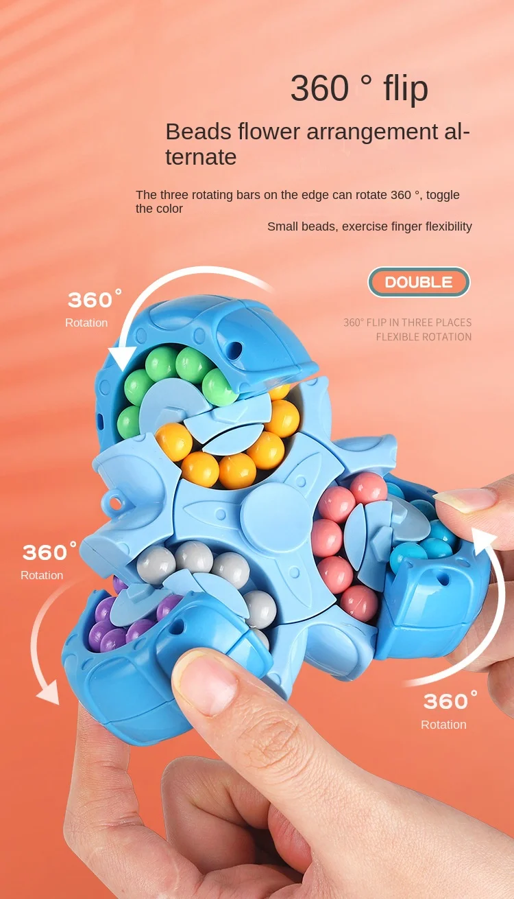 Title 3, Magic Bean Puzzle Toy, Rotating Cube & Fidget S...