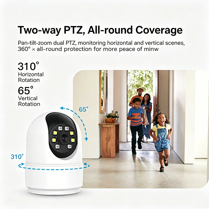 6MP WIFI Smart Security Camera Dual Screens Baby Monitor Digital Zoom PTZ IP Cam Surveillance Home Security Camera O-Kam PRO 4