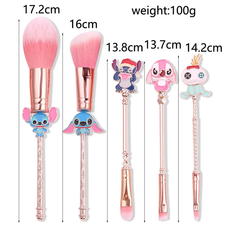 5 Pcs] Stitch Makeup Brush Set,Lilo and Stitch Gifts Cosmetic