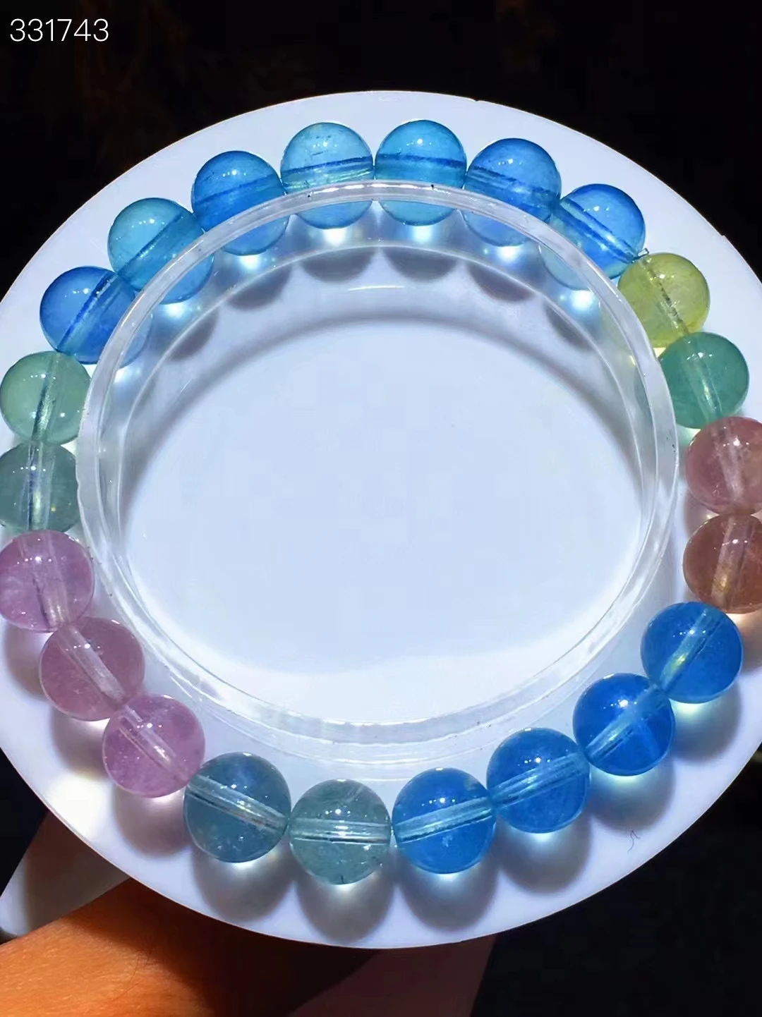 

Natural Colorful Morganite Quartz Bracelet 8.4mm Clear Round Beads Stretch Gemstone Women Men AAAAA
