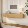 Floating TV Stand, Wall Mounted Shelf, Modern Floating Entertainment Center with 3 Fluted Flip-Down Doors, 70" Large Stor 3