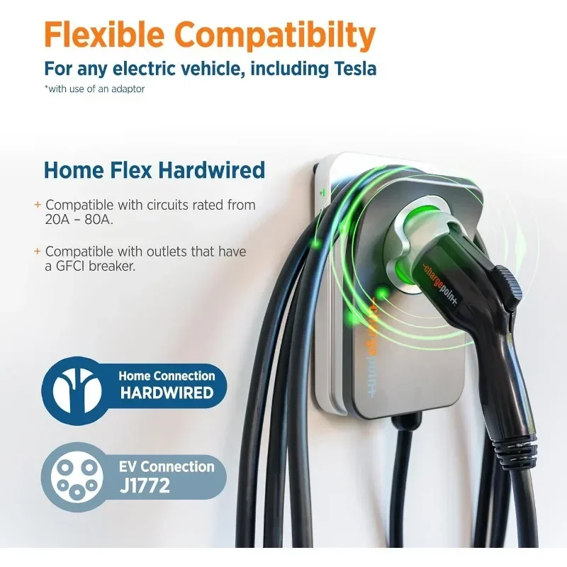 NEW.Hardwired EV Fast Charge Station, Electric Vehicle Charging Equipment Compatible with All EV Models 4