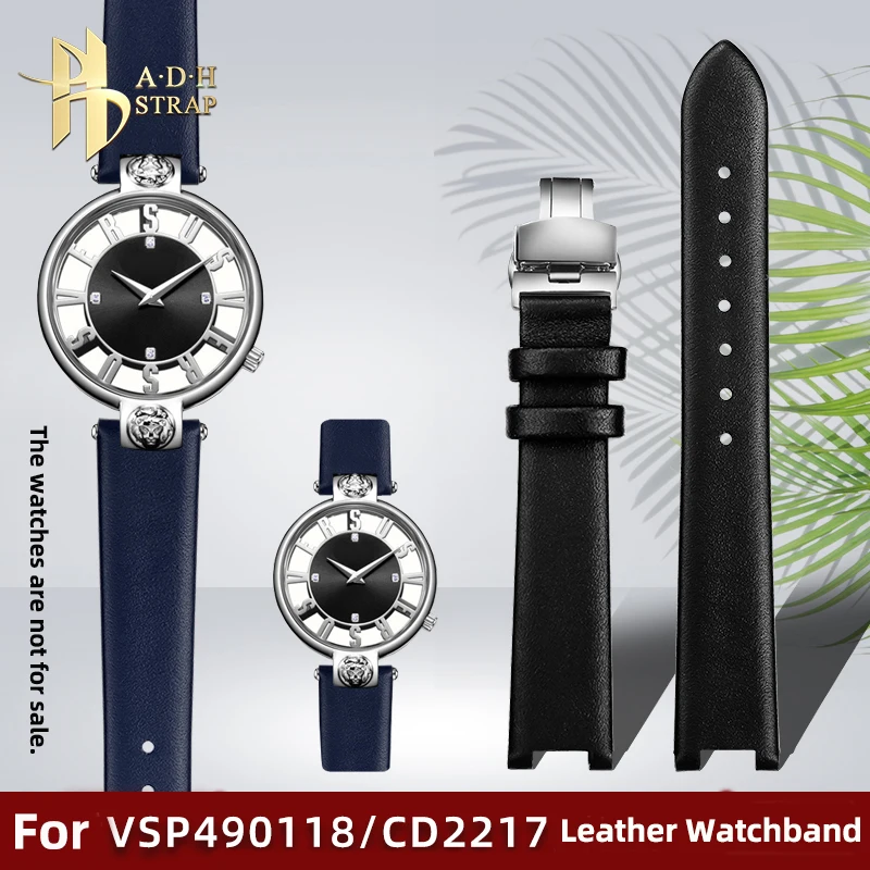 Женский ремешок для часов из натуральной кожи для VS VERSACE VSP490118 VSPCD2217 ремешок для часов из воловьей кожи с отрезной пряжкой-бабочкой 16 мм