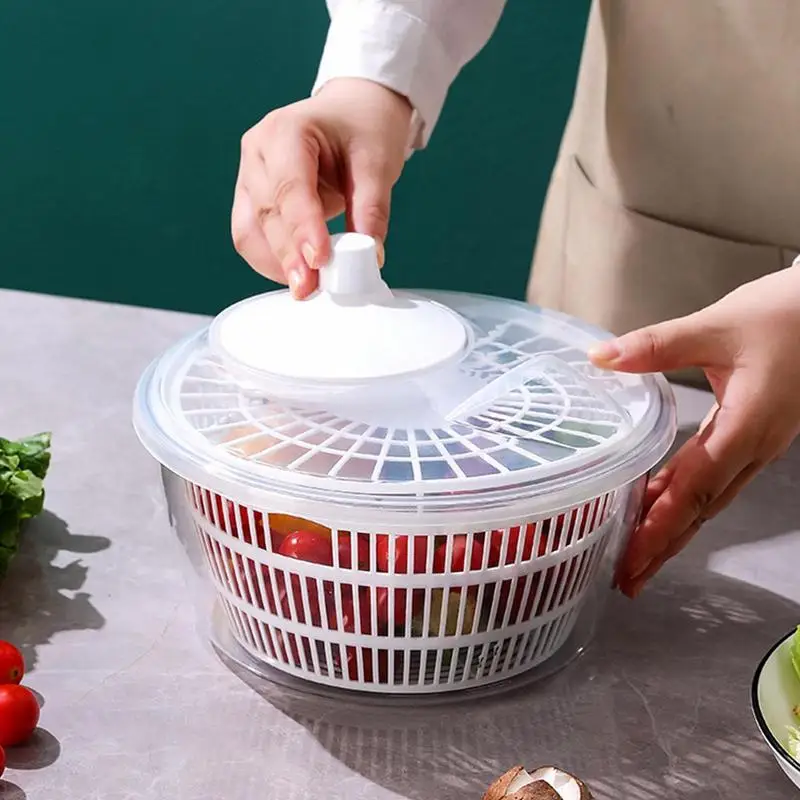 Salad Lettuce Spinner Quick Multi-Use Lettuce Greens Washer Dryer Drainer Crisper Strainer Household Vegetables Kitchen Supplies