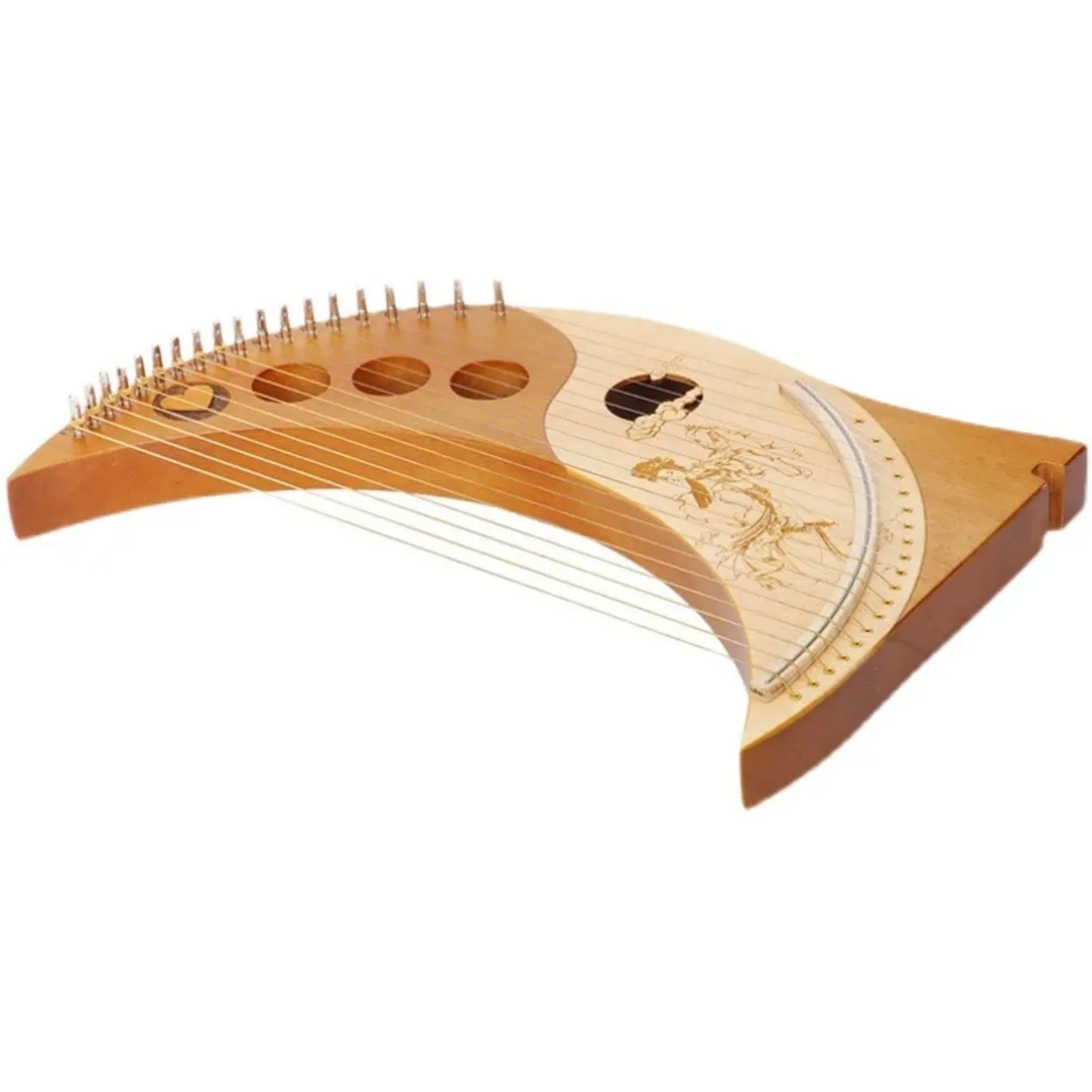 NEW 19Strings Lyre Mahogany Musical Instrument With Spare Strings Lyre Harp 19 Strings Piano Harp High-quality