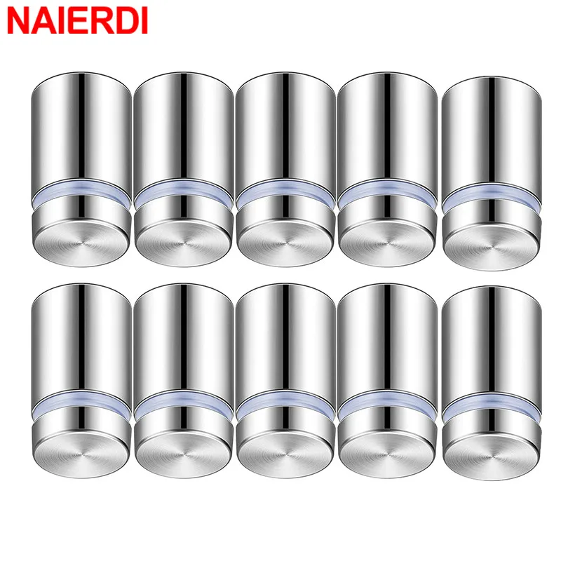 Naierdi 10 Peças Parafusos de Impasse 16 mm Publicidade Parafusos Montagens de Vidro Acrílico Prego Prendedores de Vidro Ferragem Aço Inoxidável