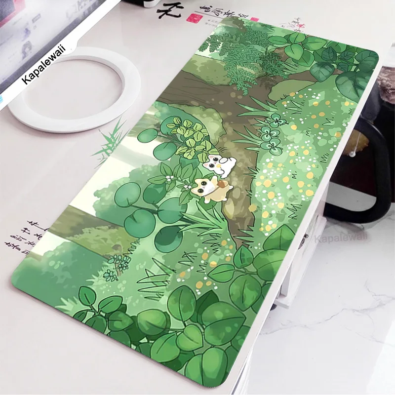 Alfombrilla bonita para ratón Gamer Mause, alfombrilla verde para escritorio de oficina XL, alfombrilla para escritorio de ordenador 300x800, alfombrilla para ratón Kawaii, accesorios de oficina, alfo